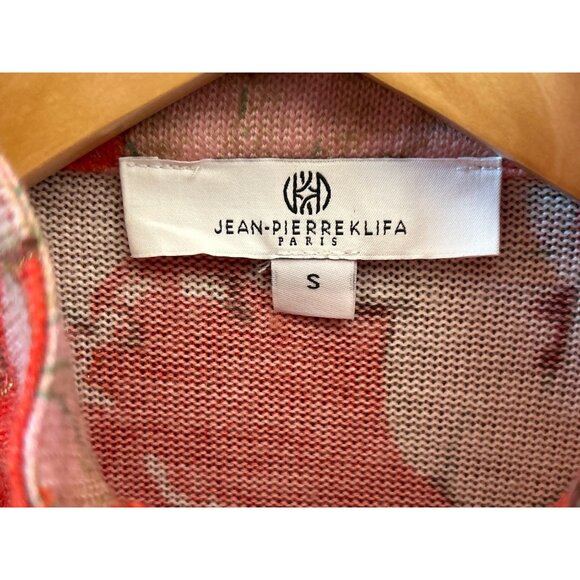 Jean Pierre Klifa Floral Quarter Zip Pullover Tropical Resort Wear Top Small - Picture 2 of 5